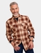 Pegasus Long Sleeve Check Shirt with Chest Pockets - Chestnut