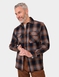 Pegasus Long Sleeve Check Shirt with Chest Pockets - Navy