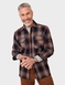 Pegasus Long Sleeve Check Shirt with Chest Pockets - Navy