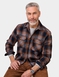 Pegasus Long Sleeve Check Shirt with Chest Pockets - Navy