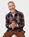 Pegasus Long Sleeve Check Shirt with Chest Pockets - Navy