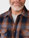 Pegasus Long Sleeve Check Shirt with Chest Pockets - Navy