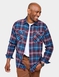 Pegasus Cotton Flannel Check Shirt - Burgundy