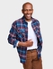 Pegasus Cotton Flannel Check Shirt - Burgundy