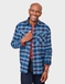 Pegasus Cotton Flannel Check Shirt - Navy