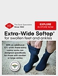 HJ Hall Pack Of 3 Extra Wide Fit Softop Socks - Black