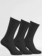 H J Hall Softop Extra Wide Fit 3 Pack Socks - Black