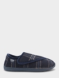 Totes Wide Fit Wool Blend Touch Fasten Slipper - Navy