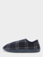 Totes Wide Fit Wool Blend Touch Fasten Slipper - Navy