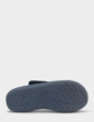 Totes Wide Fit Wool Blend Touch Fasten Slipper - Navy