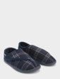Totes Wide Fit Wool Blend Touch Fasten Slipper - Navy
