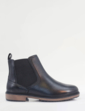 Pegasus Leather Wide Fit Chelsea Boot With Side Zip - Black