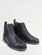 Pegasus Leather Wide Fit Chelsea Boot With Side Zip - Black