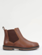 Pegasus Leather Wide Fit Chelsea Boot With Side Zip - Tan