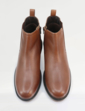 Pegasus Leather Wide Fit Chelsea Boot With Side Zip - Tan