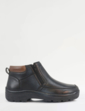Pegasus Leather Wide Fit Waterproof Twin Zip Boot - Black