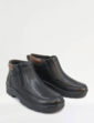 Pegasus Leather Wide Fit Waterproof Twin Zip Boot - Black