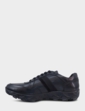 Pegasus Leather Wide Fit Trainer Style Walking Shoe - Black