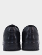 Pegasus Leather Wide Fit Trainer Style Walking Shoe - Black