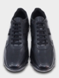 Pegasus Leather Wide Fit Trainer Style Walking Shoe - Black