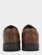 Pegasus Leather Wide Fit Trainer Style Walking Shoe - Brown