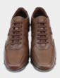 Pegasus Leather Wide Fit Trainer Style Walking Shoe - Brown