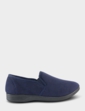 Dr Keller Wide Fit Fleece Lined Slipper - Navy