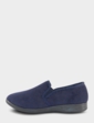 Dr Keller Wide Fit Fleece Lined Slipper - Navy