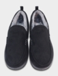 Faux Suede Fleece Lined Slipper - Black