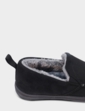 Faux Suede Fleece Lined Slipper - Black