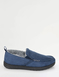 Faux Suede Fleece Lined Wide Fit Slipper - Navy