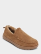 Faux Suede Fleece Lined Slipper - Tan