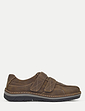 Pegasus Touch Fasten Wide Fit Shoe - Brown