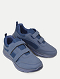 Pegasus Touch Fasten Wide Fit Trainer - Navy