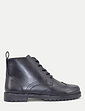 Pegasus Leather Wide G Fit Fleece Lined Brogue With Zip - Black