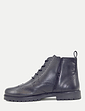 Pegasus Leather Wide G Fit Fleece Lined Brogue With Zip - Black