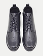 Pegasus Leather Wide G Fit Fleece Lined Brogue With Zip - Black