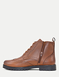 Pegasus Leather Wide G Fit Fleece Lined Brogue With Zip - Tan