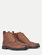 Pegasus Leather Wide G Fit Fleece Lined Brogue With Zip - Tan