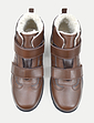 Pegasus Waterproof Leather Sherpa Lined Touch Fasten Boot - Brown