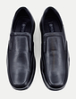 Pegasus Premium Leather Slip On Wide Fit Shoes - Black