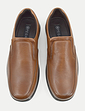 Pegasus Premium Leather Slip On Wide Fit Shoes - Brown