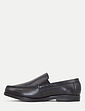 Pegasus Leather Wide G Fit Slip On Moccasin - Black