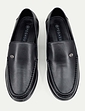 Pegasus Leather Wide G Fit Slip On Moccasin - Black