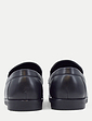 Pegasus Leather Wide G Fit Slip On Moccasin - Black