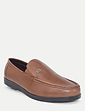 Pegasus Leather Wide G Fit Slip On Moccasin - Brown