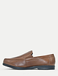 Pegasus Leather Wide G Fit Slip On Moccasin - Brown