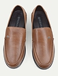 Pegasus Leather Wide G Fit Slip On Moccasin - Brown