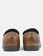 Pegasus Leather Wide G Fit Slip On Moccasin - Brown