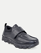 Pegasus Leather Wide Fit Touch Fasten Walking Shoe - Black